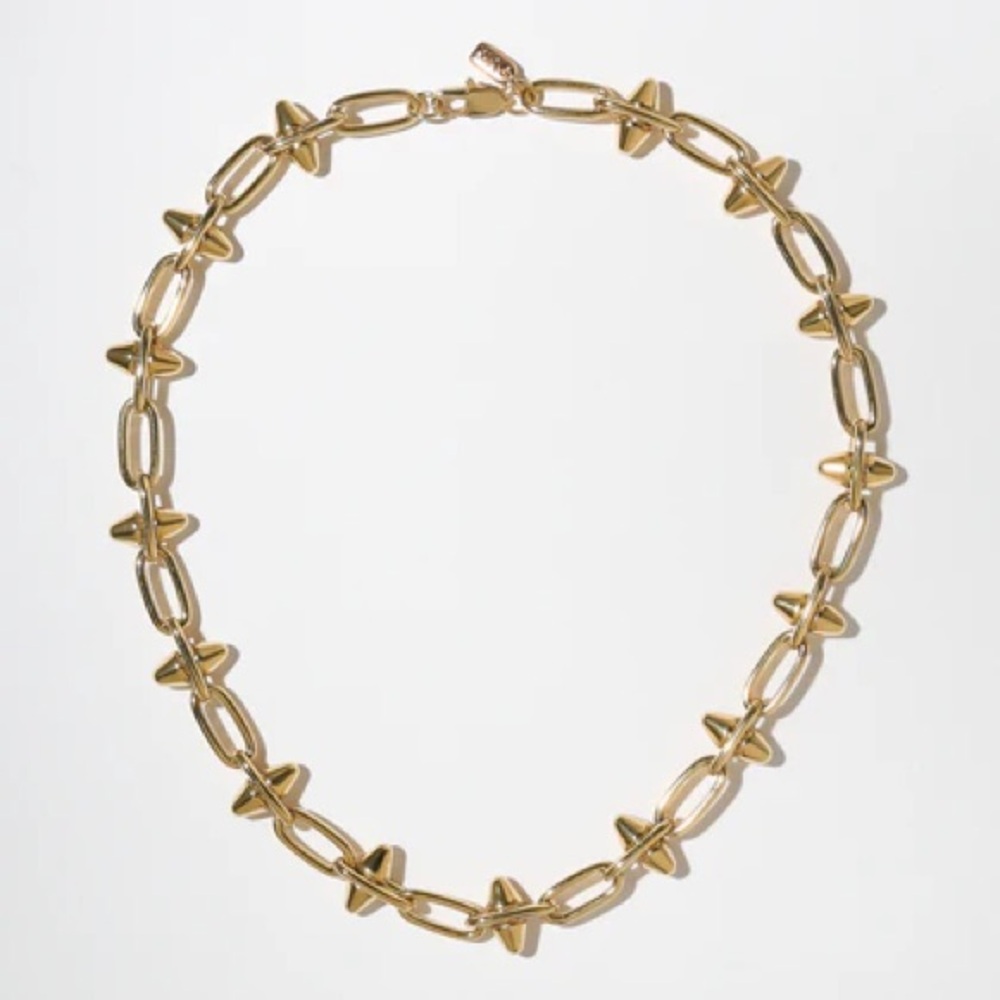 Vanessa Mooney Celestia Choker Gold Spike Chain Necklace 16”